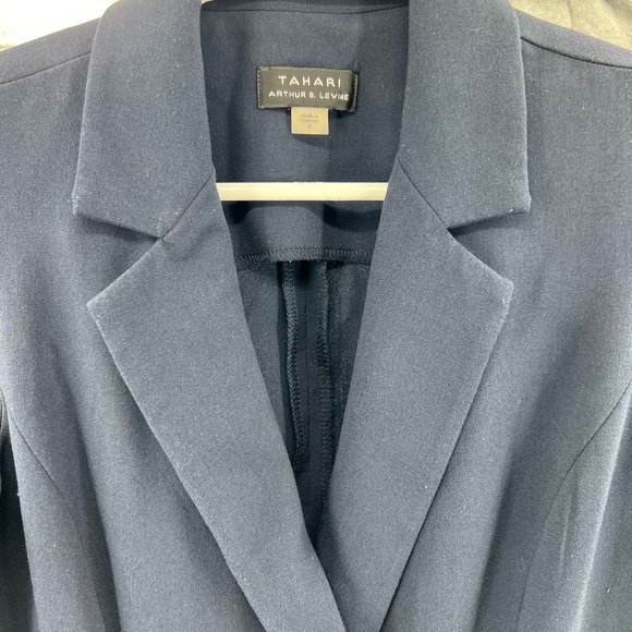 Tahari sleeveless navy double button blazer dress 6 knee length office workwear - Picture 9 of 10